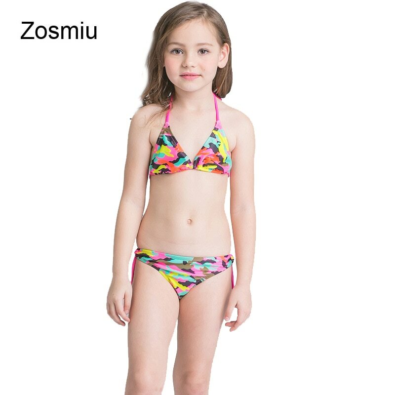 Zosmiu子供迷彩入浴スーツ分割水着biquini用赤ちゃん女の子水着子供 Zosmiu子供迷彩入浴スーツ分割水着biquini用赤ちゃん女の子水着子供