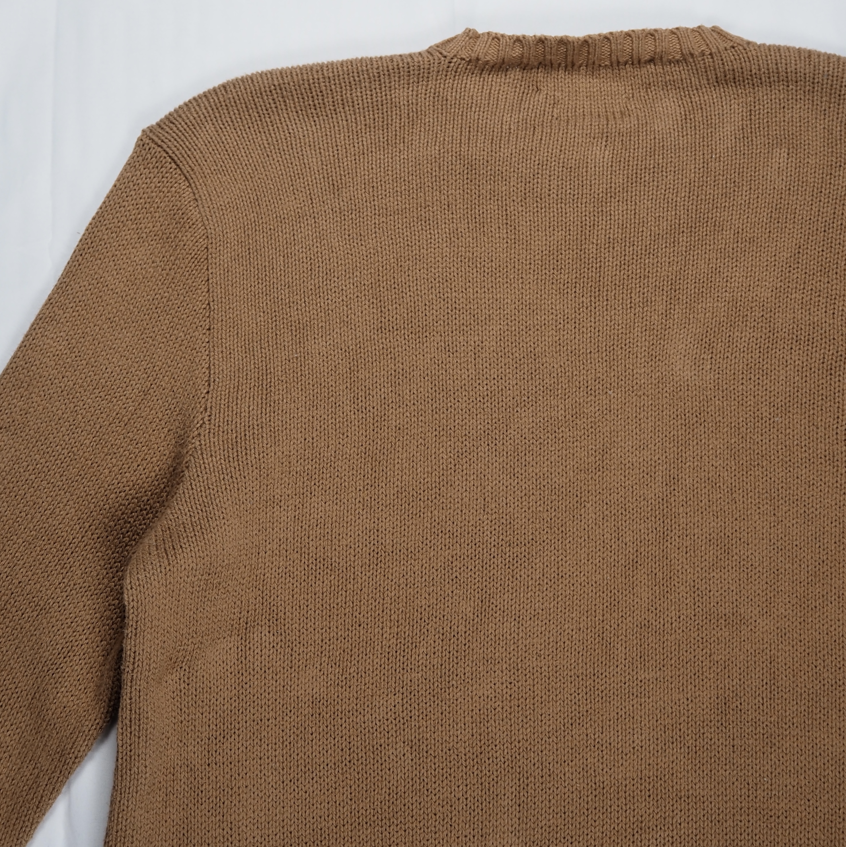 90’s Ralph Lauren ワンポイントコットンニット ブラウン Mサイズ の画像 11