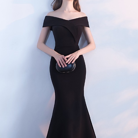 タイトドレス ロング丈 肩出し オフショルダー 上品 エレガント パーティードレス 二次会 結婚式 お呼ばれ Eine Katze