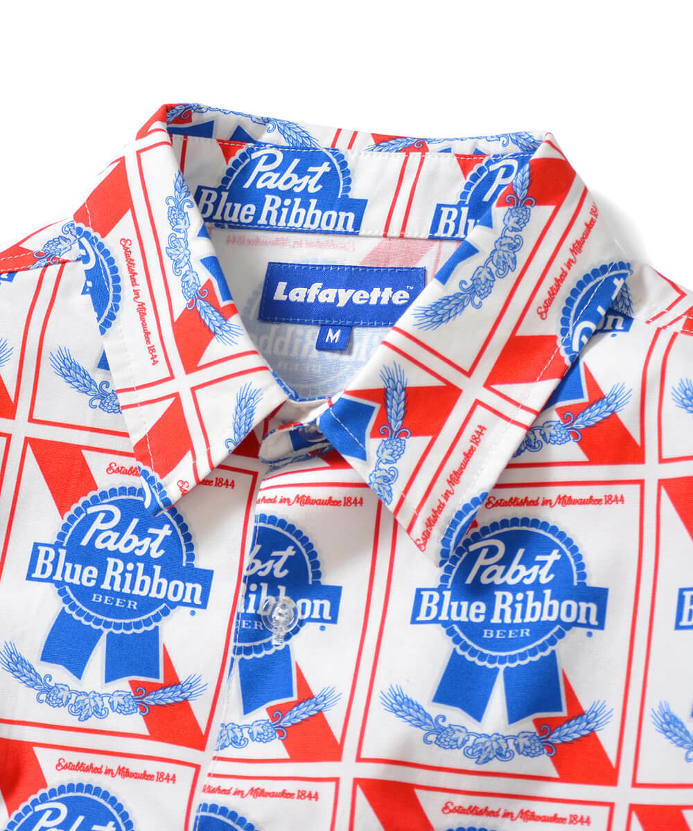 Lafayette Pabst Blue Ribon ラファイエット パブストブルーリボン Allover S S Shirt Side A Akita Lafayette Pabst Blue Ribon ラファイエット パブストブルーリボン Allover S S Shirt Side A Akita