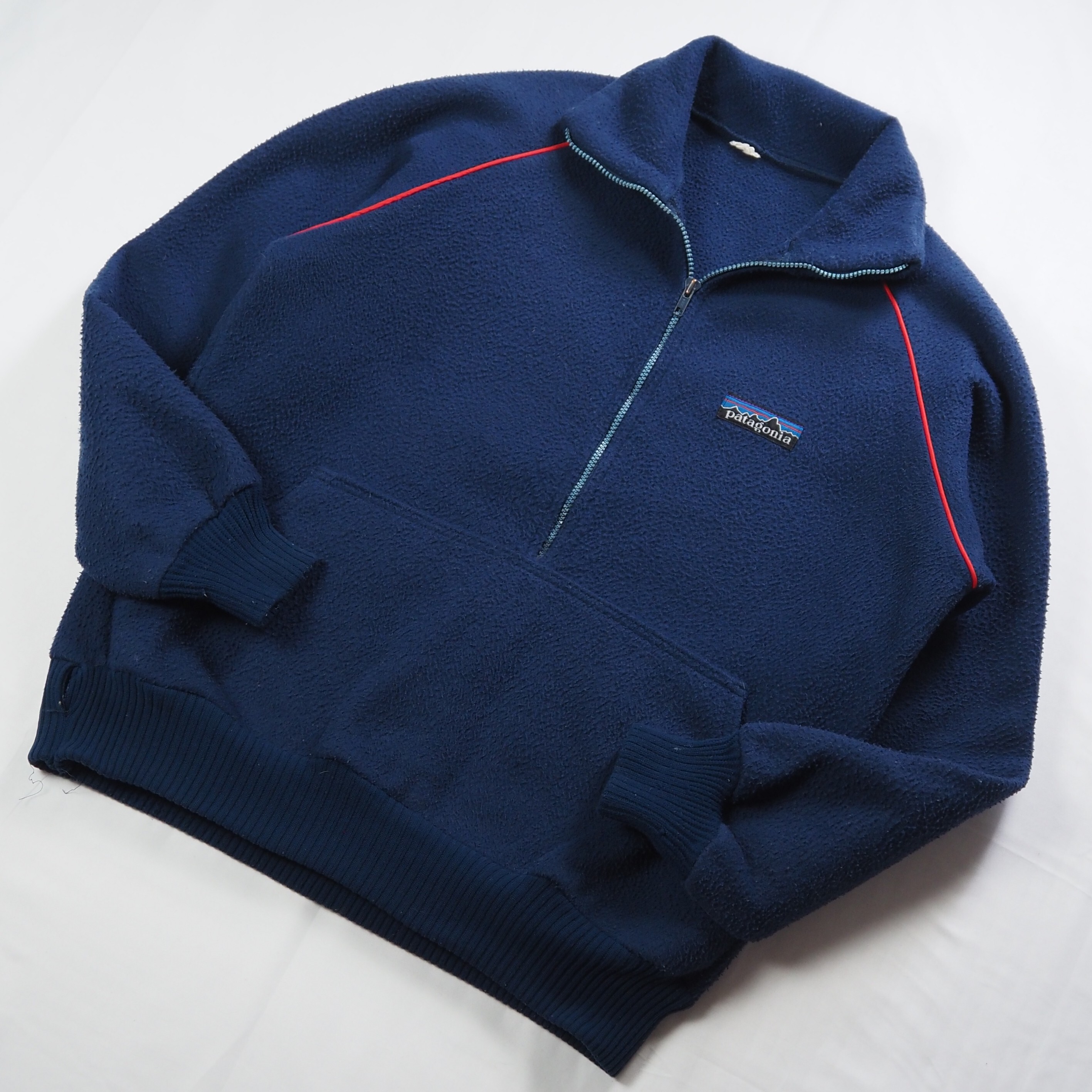 【9/23 20:00入荷】80's Patagonia フリースプルオーバージャケット ネイビー の画像 2