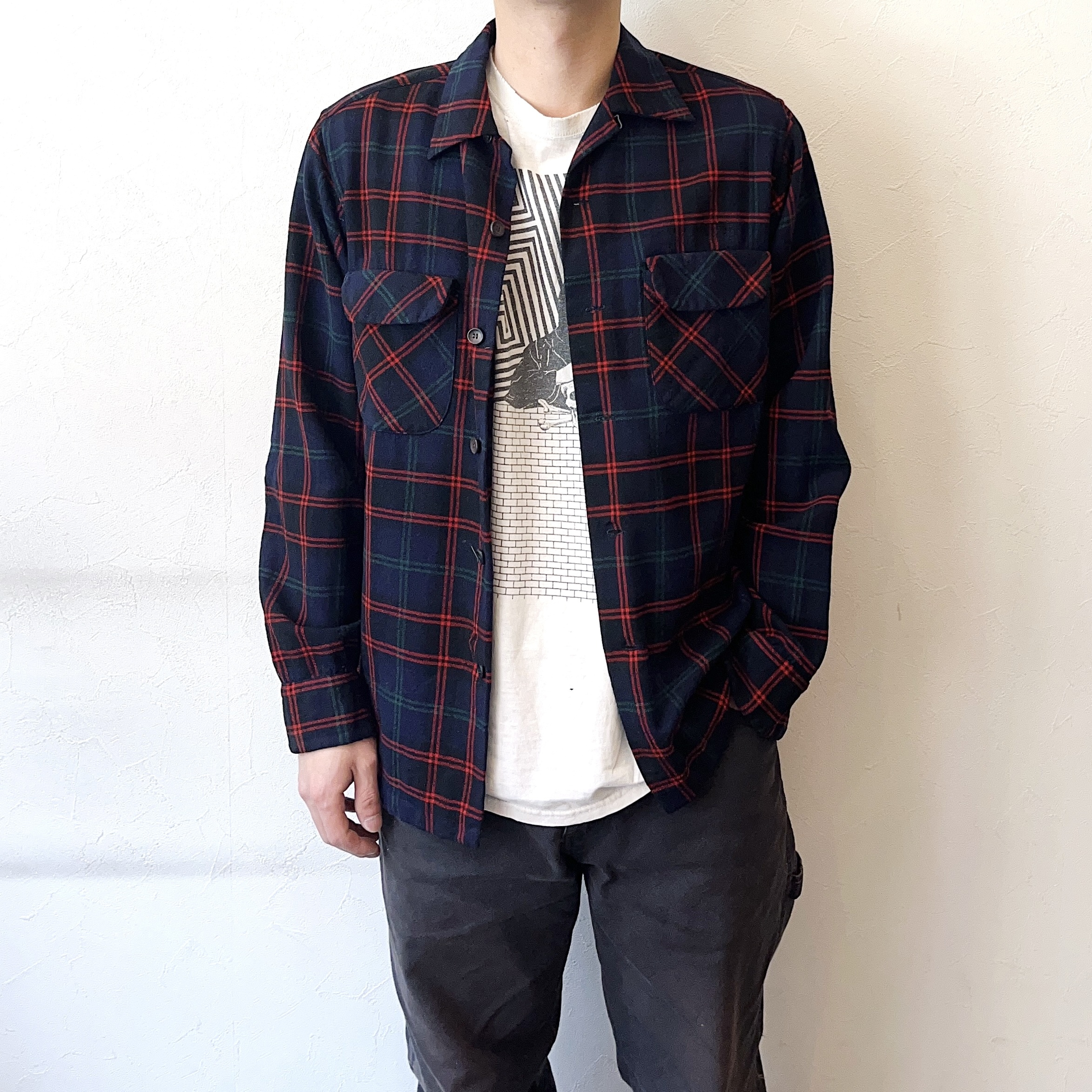 Vintage 50's【Pendleton】Grunge Check Shirt の画像 3