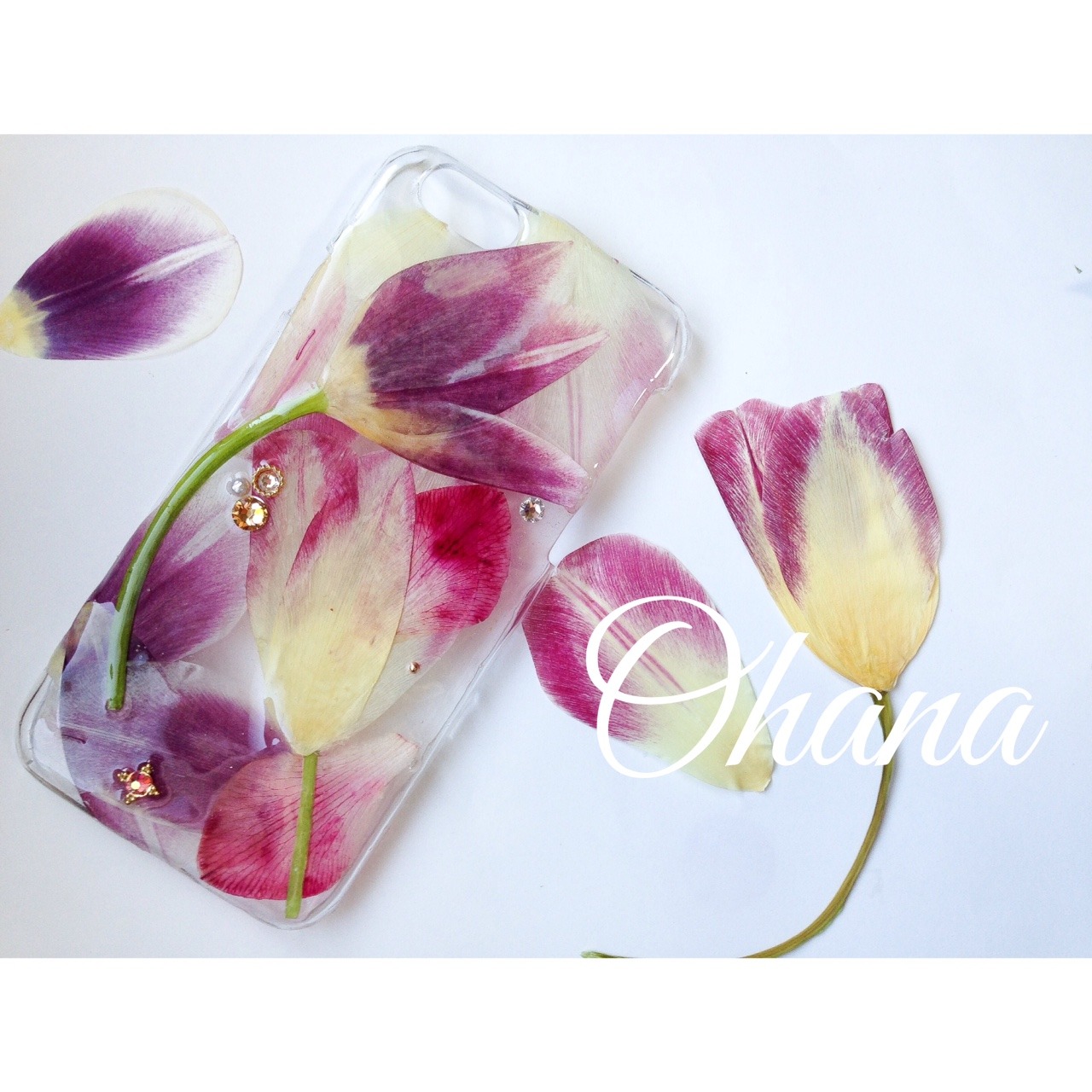 Iphone6用 チューリップの押し花iphoneケース Ohana Shop Iphone6用 チューリップの押し花iphoneケース Ohana Shop