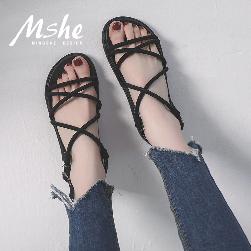 シューズ 韓国風春秋新作合わせやすいファッション厚底オープントウ