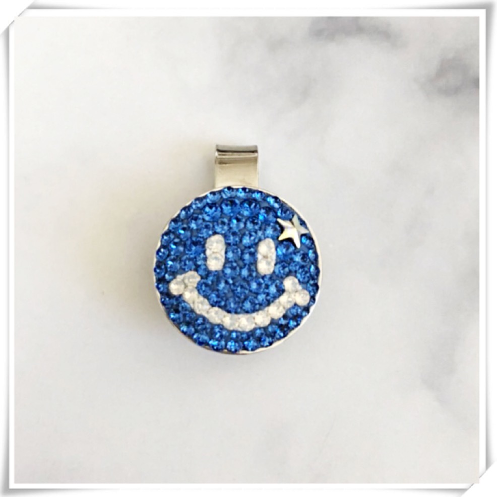 人気 キラキラスワロフスキー ニコちゃん ゴルフマーカー アクセサリーと雑貨のお店 Angetiti