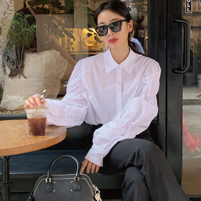 パフスリーブ シャツ ブラウス 襟付き 爽やか 白 トップス 春トップス 重ね着 春 夏 秋 ガーリー 韓国 ワンサイズ バルーン袖 ボリューム袖 カジュアル 長袖 無地 レディース フリー プチプラレディースファッション通販 Yboueki パフスリーブ シャツ ブラウス 襟付き 爽やか 白 トップス 春トップス 重ね着 春 夏 秋 ガーリー 韓国 ワンサイズ バルーン袖 ボリューム袖 カジュアル 長袖 無地 レディース フリー プチプラレディースファッション通販 Yboueki
