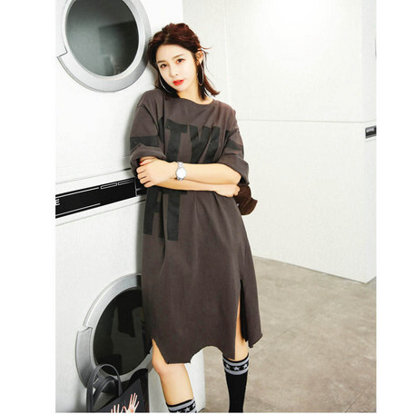 即納 ロゴt シャツ ワンピース プリント入り 大きいサイズ レディース トップス 春夏 Select Shop Oz