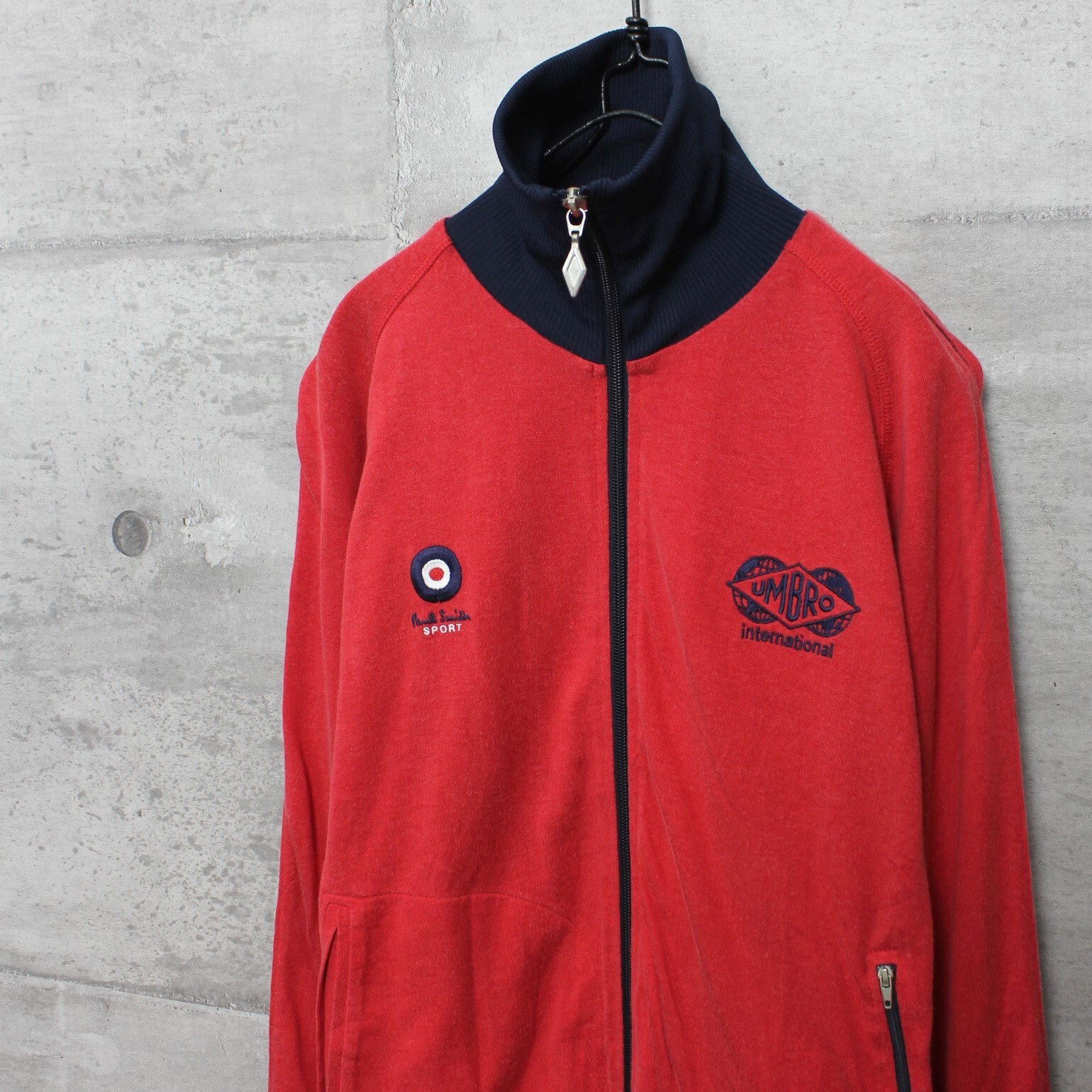 送料無料 Used トラックジャケット ジャージトップ メンズ 古着 Paul Smith ポールスミス アンブロ トラックジャケット S レッド 古着屋 Overdrive