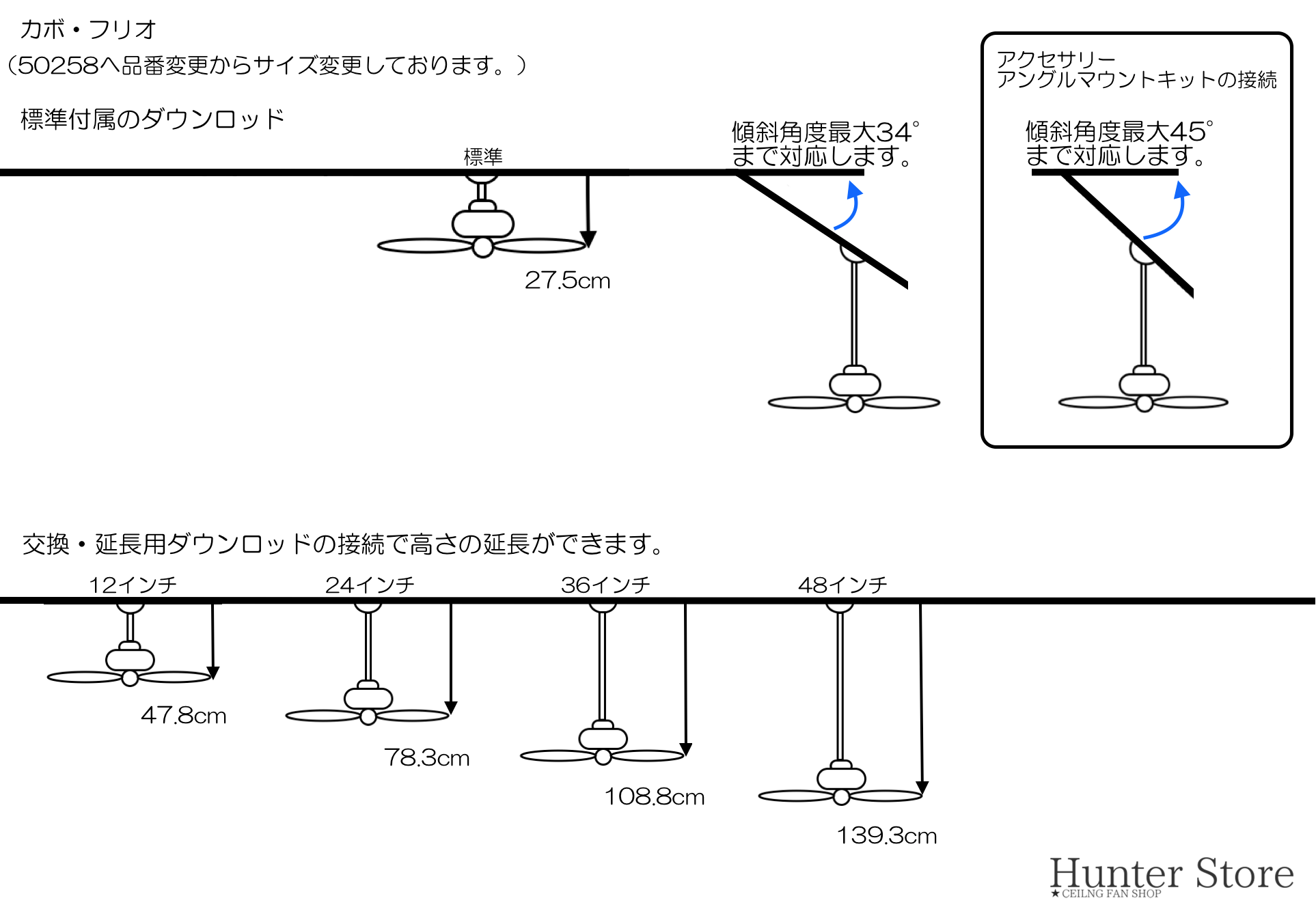 カボ・フリオ【壁コントローラ・12㌅31cmダウンロッド付】 - 画像4