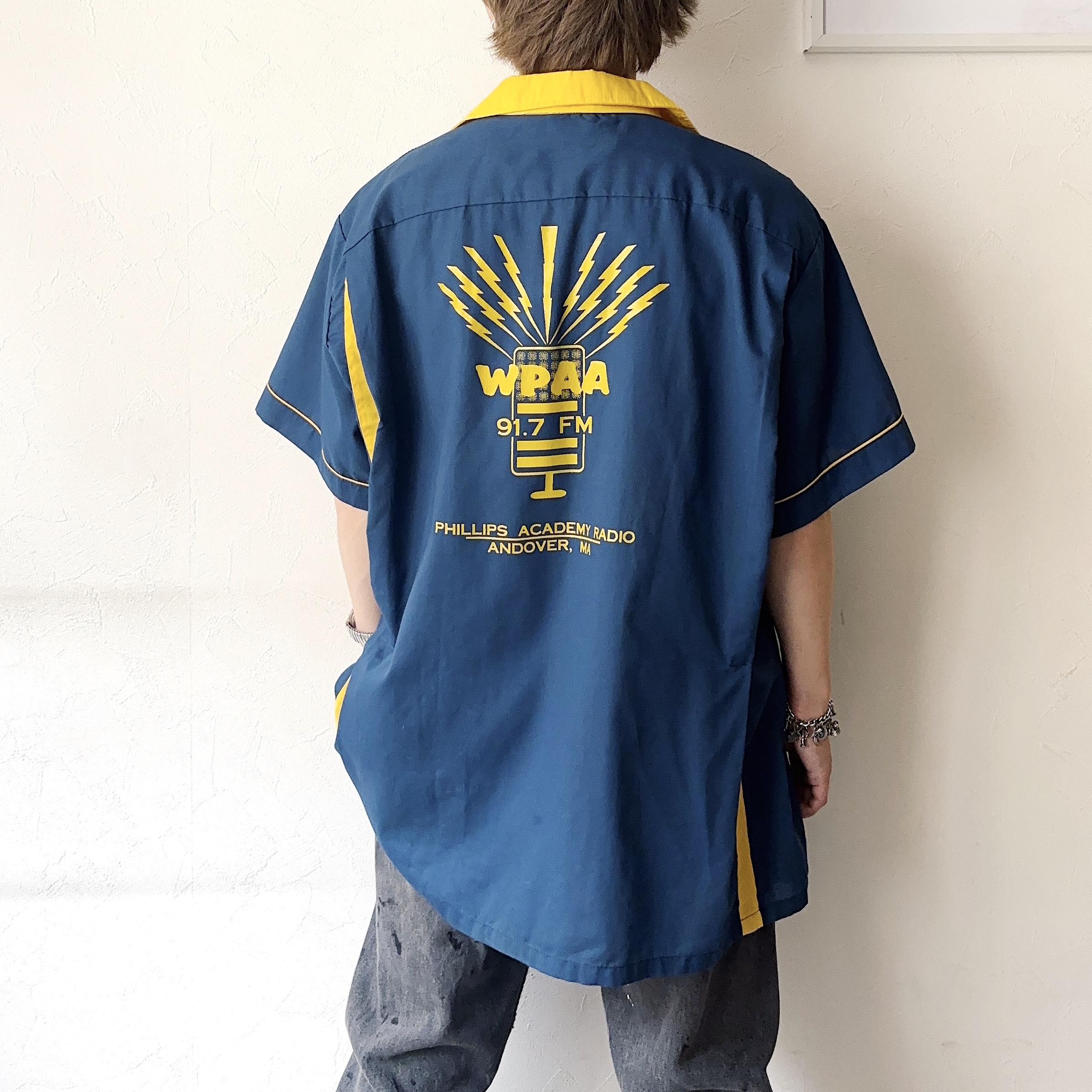 Vintage 80's【Hilton】"PHILLIPS ACADEMY RADIO" Bowling Shirt の画像 4