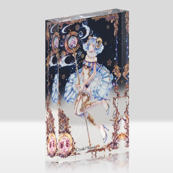 オリジナルアクリルブロック クリア 星之物語 Star Story 牡羊座 Aries Yuki Mami M S Marche