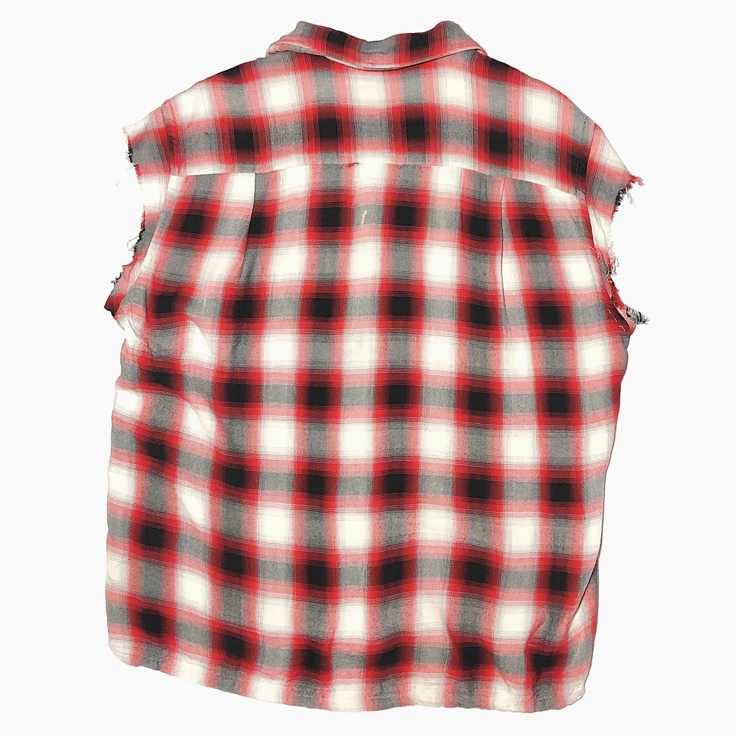 Vintage 60's【AMC】Grunge Rayon Ombre Check Shirt Vest の画像 2
