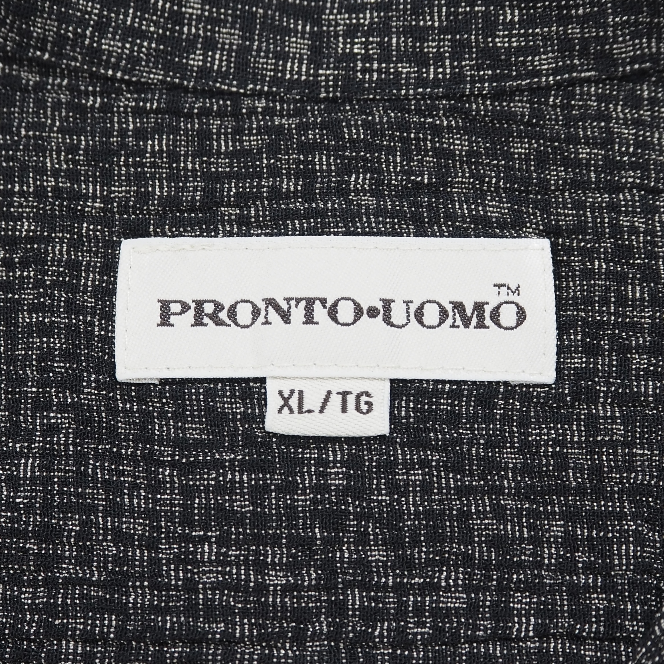 90’s Pronto Uomo 開襟レーヨンシャツ XL ブラック アメリカ製 の画像 8