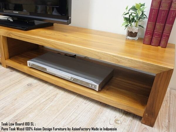低い テレビ台 180cm SLNA チーク無垢材 ローボード TVボード AVラック AV収納 木製家具 TV台 テレビボード 天然木 ロー