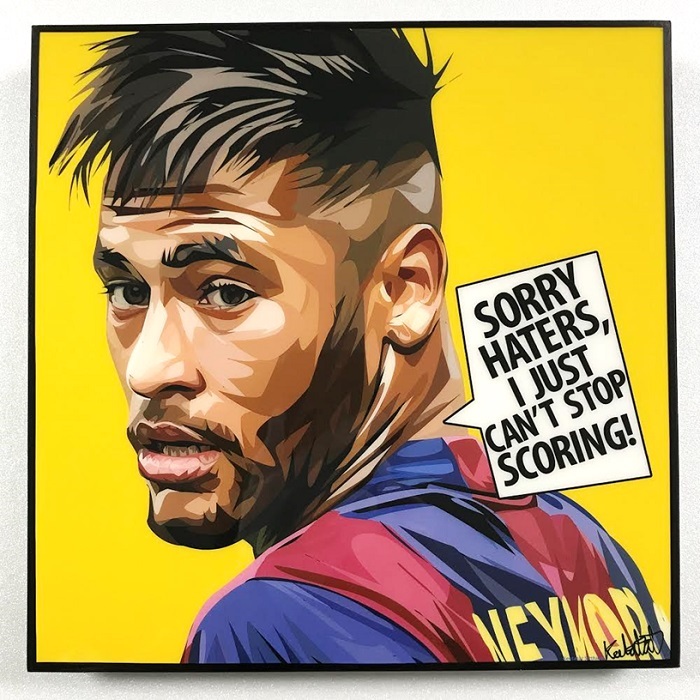 Neymar 2 ネイマール ポップアートパネル Keetatat Sitthiket ポップアートフレーム ポップアートボード グラフィックアート ウォールアート 絵画 壁立て 壁掛けインテリア 額 ポスター プレゼント ギフト インスタ映え サッカー キータタットシティケット Rogia