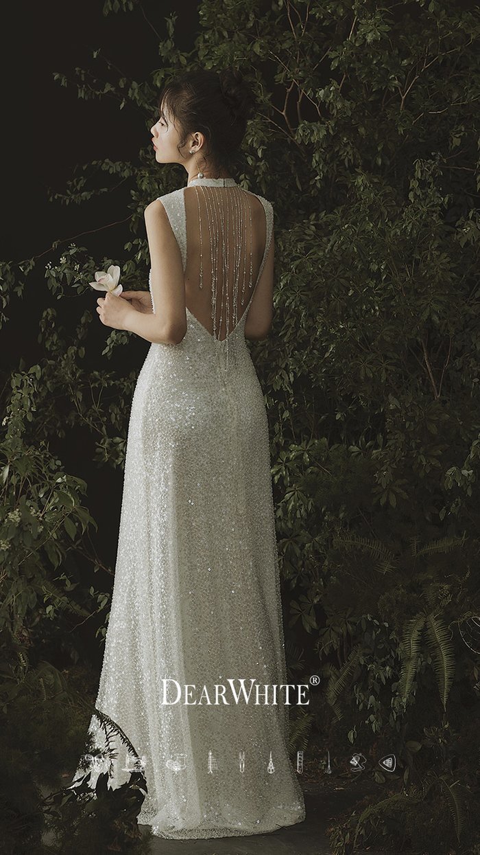 Dw B 25 Dearwhite オーダーメイド ウェディングドレス Aライン プリンセス エンパイア デコルテ 結婚式 披露宴 二次会 パーティーウェディングドレス カラードレス サイズオーダー格安オーダーメイド Dearwhite