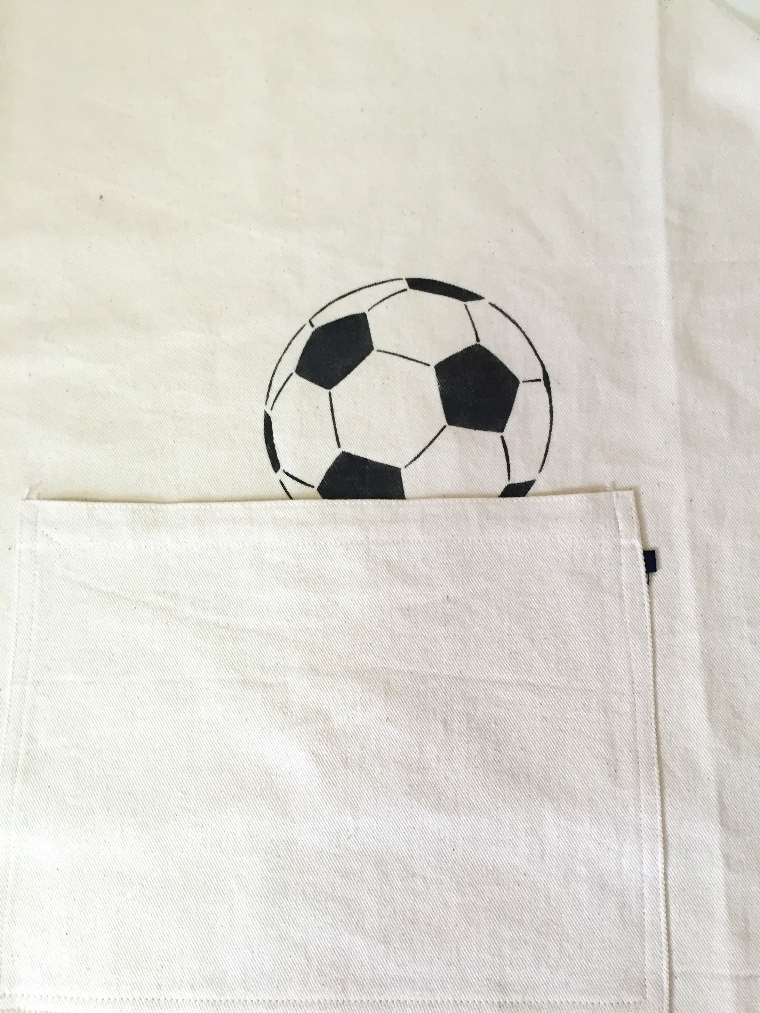 手染めエプロン サッカーボール 白 男のエプロン屋 手染めエプロン サッカーボール 白 男のエプロン屋