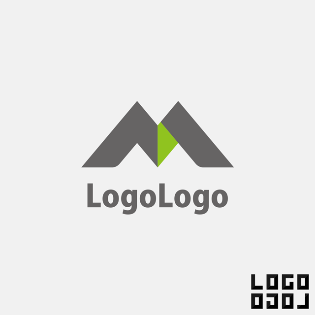M エム の文字または山 自然をモチーフにしたロゴ ロゴマークデザイン ロゴロゴ はロゴを簡単にご購入出来る小さなロゴのお店