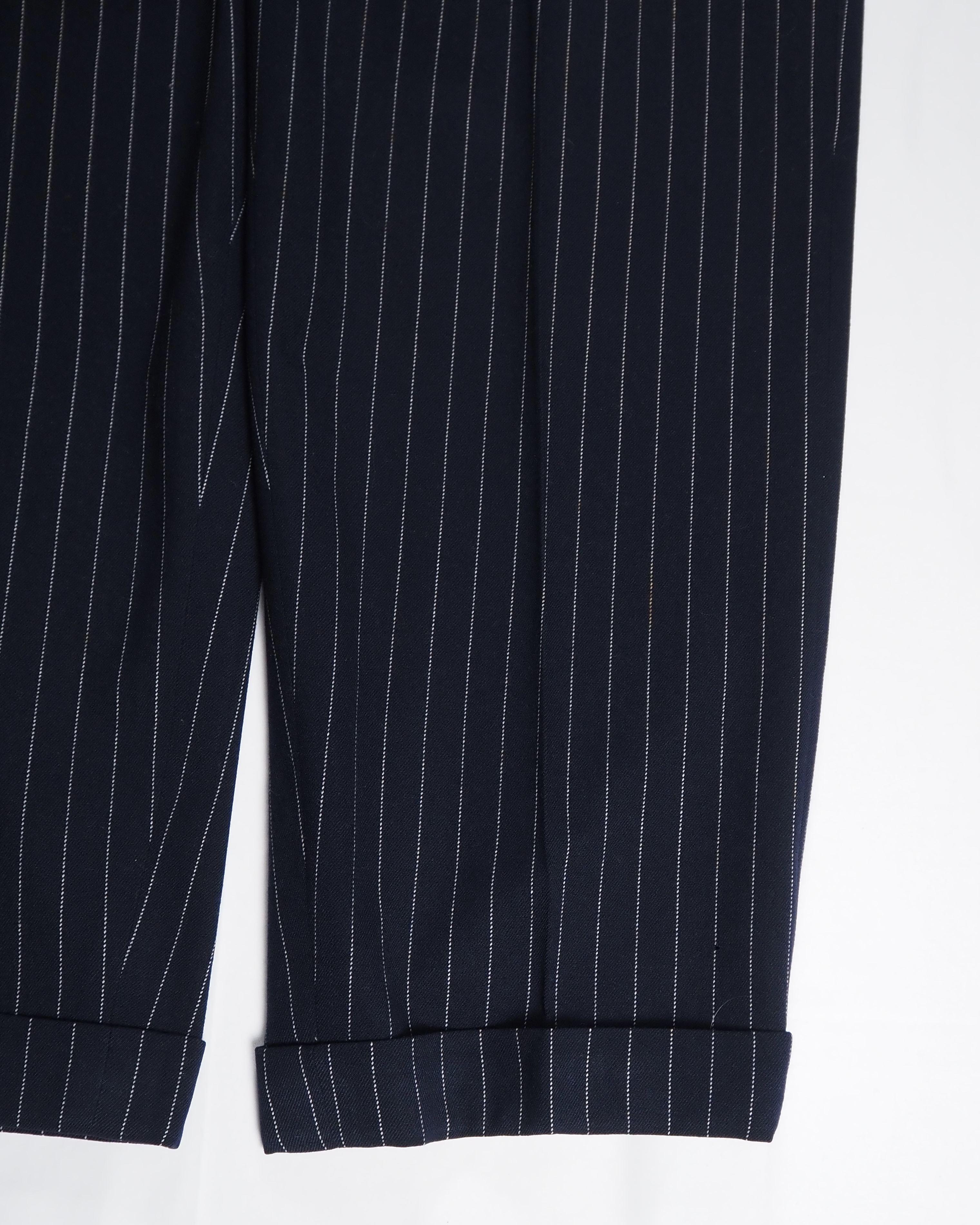 50’s Wool Slacks ストライプ ネイビー×ホワイト の画像 6