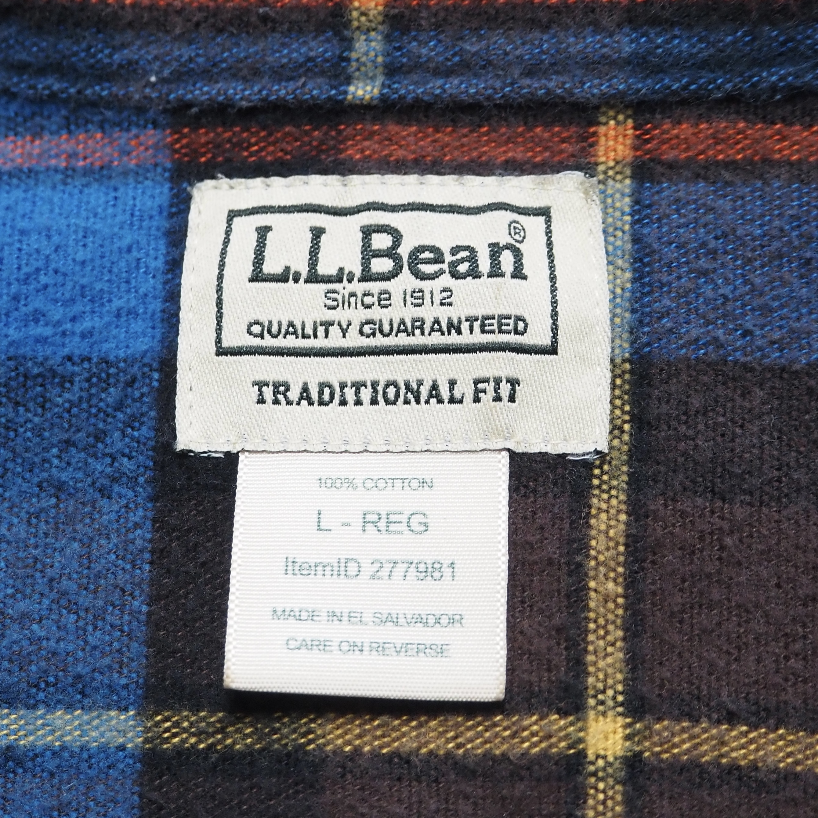 L.L. Bean ヘヴィフランネルシャツ ブルー Lサイズ の画像 9