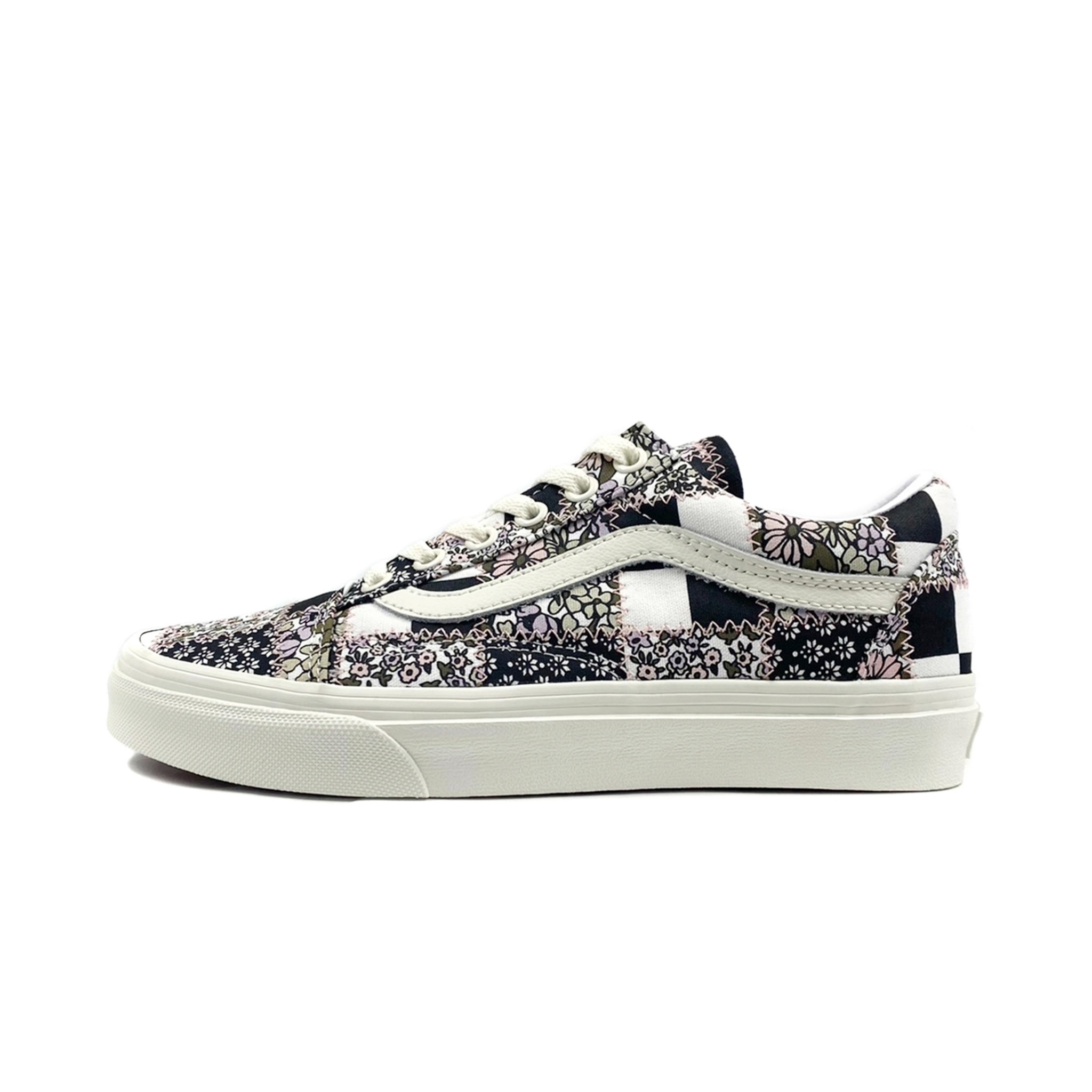 patchwork floral vans