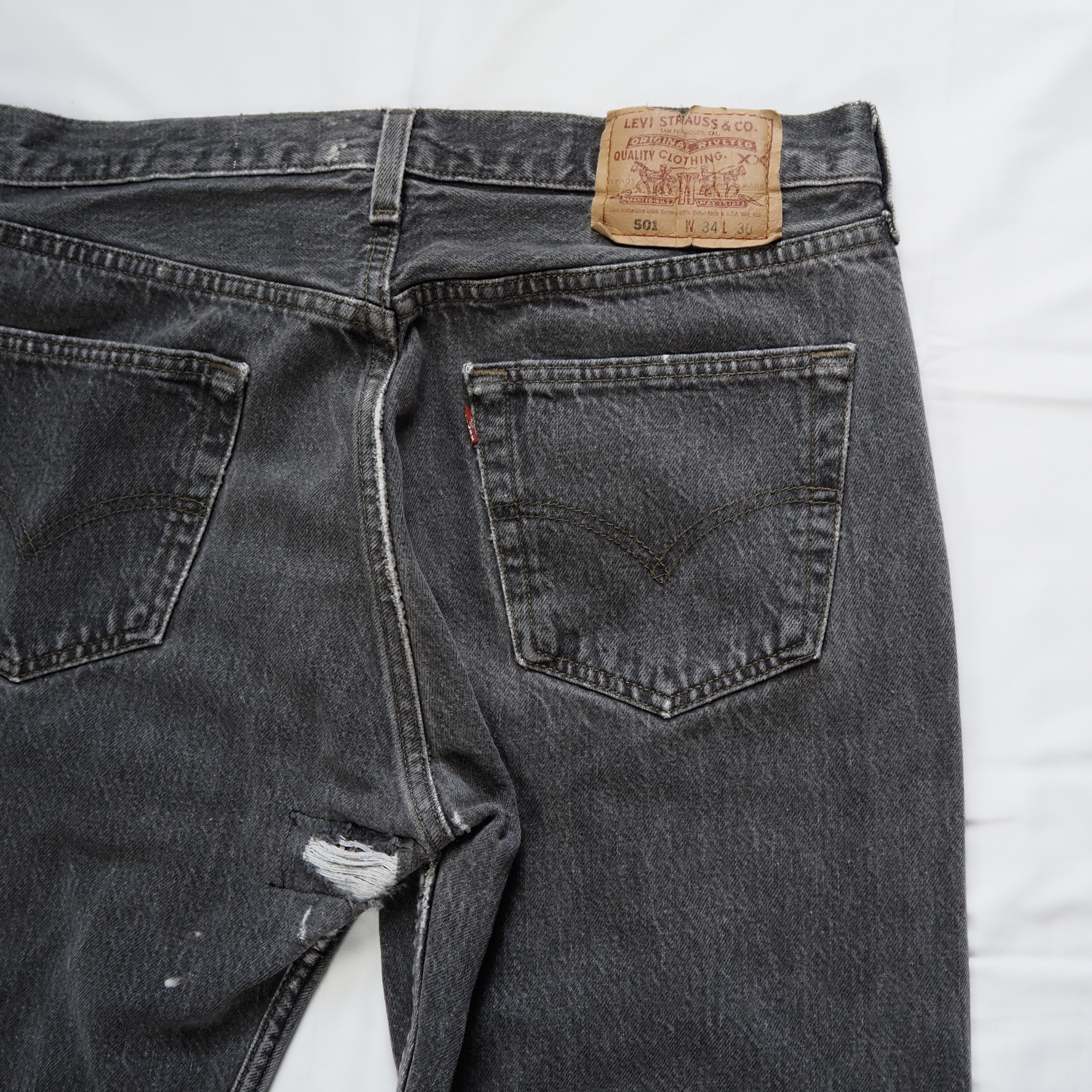 90’s Levi’s 501 先染めブラックデニム 34×30 の画像 15