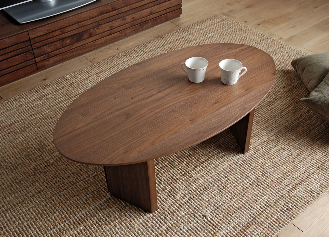 【楕円】モリタインテリア ロペ センターテーブル コーヒーテーブル リビングテーブル おしゃれ ちゃぶ台 座卓 木製 丸テーブル W1100