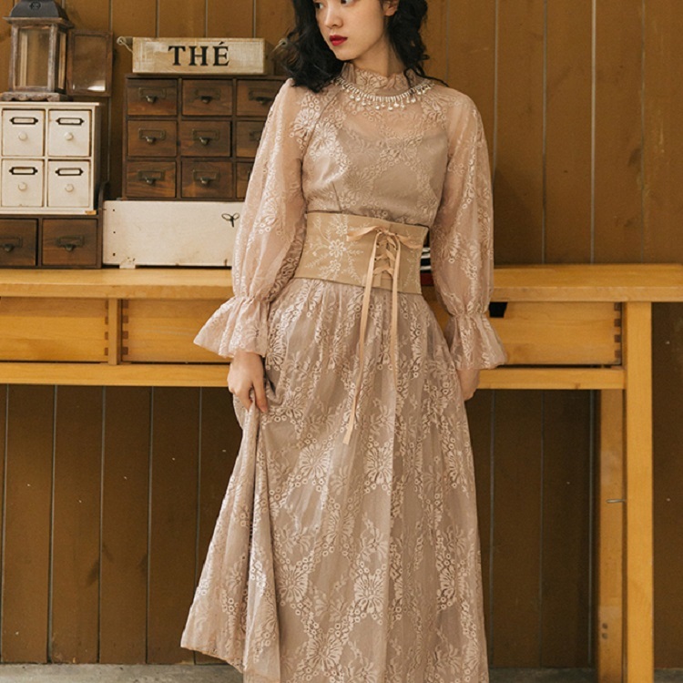 ワンピース ワンピ 春秋ワンピース 春秋ワンピ 通販 通販ワンピース 通販ワンピ 通販レディース レディース 女性用 長袖 ロング シースルー ハイウエスト リボン デート 食事会 女子会 お呼ばれ トレンド 春 秋 人気 おすすめ 定番 フェミニン 大人かわいい シンプル