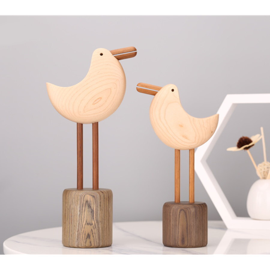 ハンドメイド 木製 かわいい 癒し カモメ 鳥 置物 インテリア 木製 工芸品 オフィス テレワーク 装飾 S Wavethestone