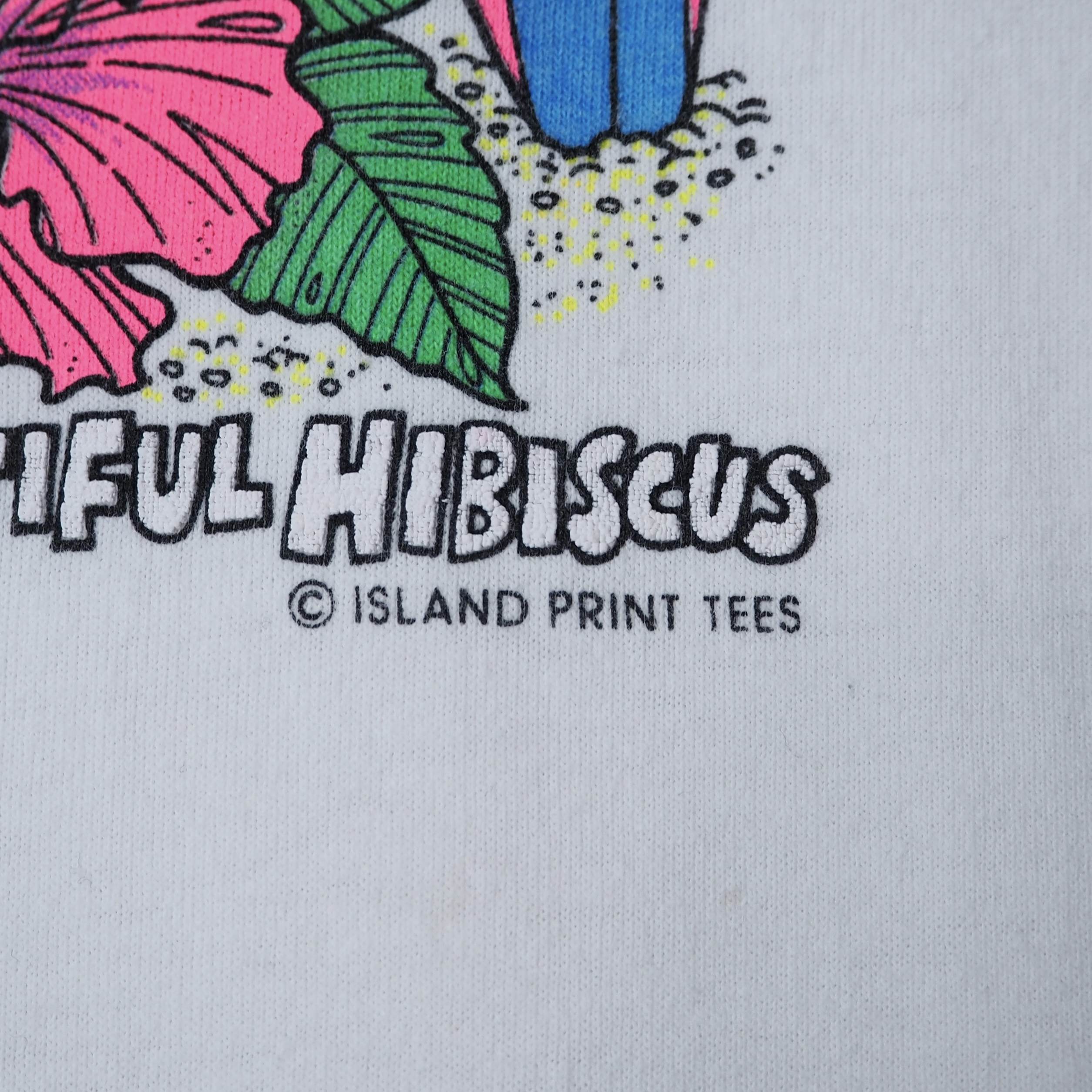 90’s Hawaii スーベニアTシャツ XLサイズ ホワイト 袖裾シングルステッチ の画像 7