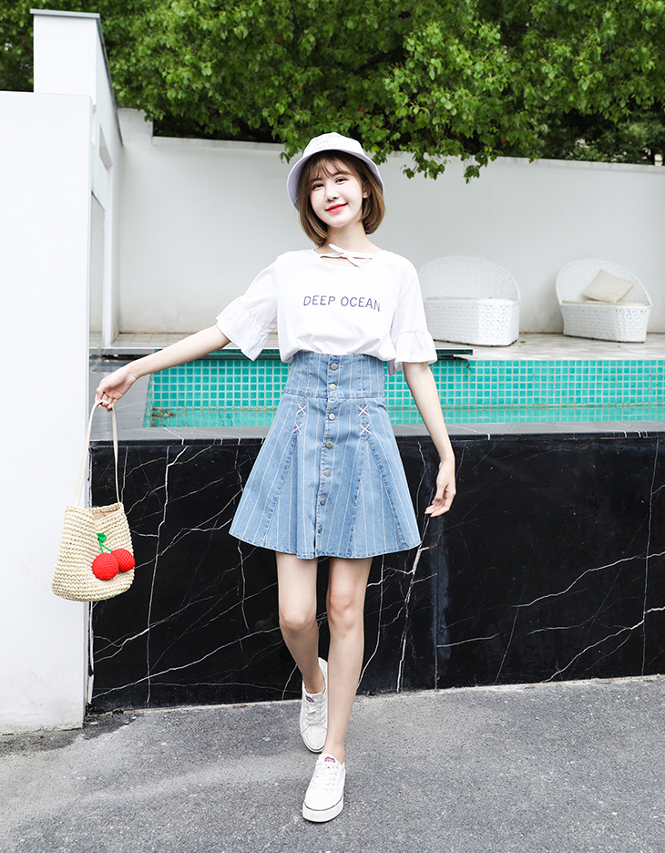 無地 ミニスカート デニムスカート スカート レディース 韓国 オルチャン ファッション 春服 夏服 レディース 春新作スカート 夏新作スカート 韓国 風 レディース ファッション カジュアル 大人可愛い ミニ丈 ａライン デート 女子会 お出かけ レトロ フェミニン ガーリー