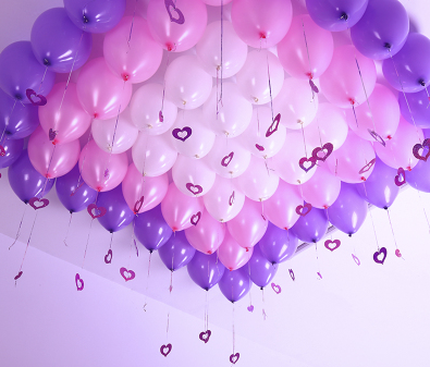 バルーン１００個 キラキラ紐 ハート大小各50 ポンプ Only My Wedding