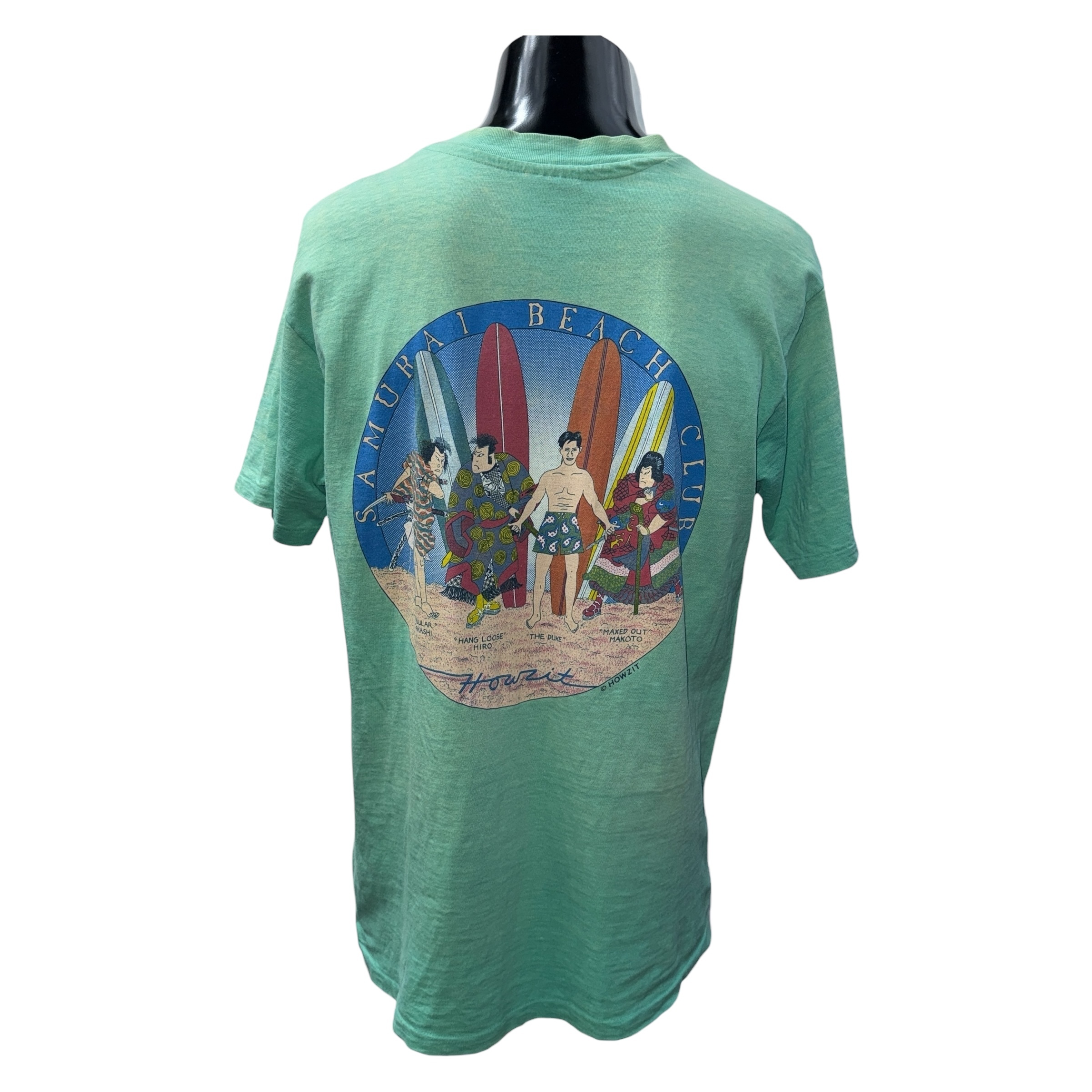 【HOWZIT】”SAMURAI BEACH CLUB” 90sサーフヴィンテージTシャツ