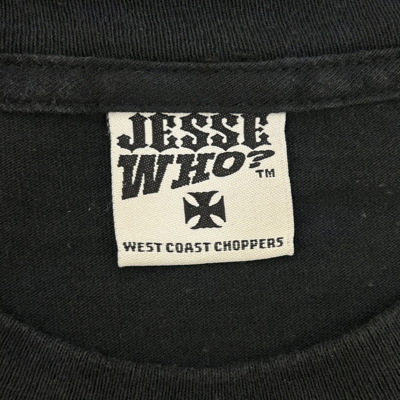 00s WEST COAST CHOPPERS ウエストコーストチョッパーズ アイアンクロス ロゴプリントTシャツ ブラック ヴィンテージ 古着 バイカーT XL の画像 3