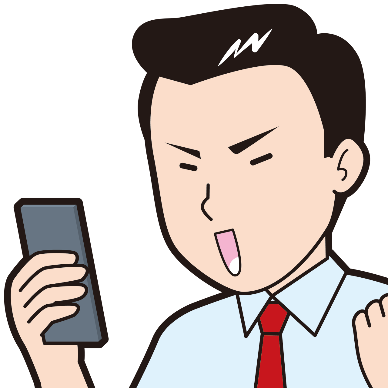 スマホでガッツポーズする店長 Sozaido スマホでガッツポーズする店長 Sozaido