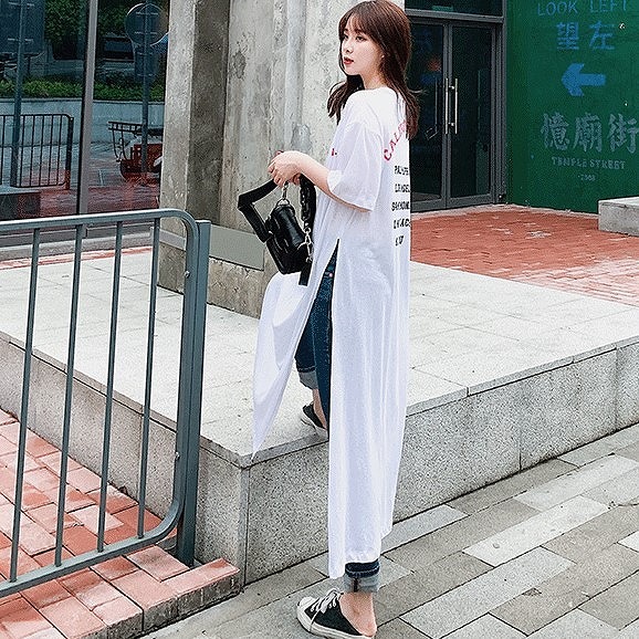 ワンピース レディース ロング モード系 Tシャツ カットソー サイドスリット 半袖 ディープスリット 10代 代 30代 40代 50代 韓国の可愛いレディースアパレルのセレクトショップ Kilalion キラリオン ワンピース レディース ロング モード系 Tシャツ カットソー サイドスリット 半袖 ディープスリット 10代 代 30代 40代 50代 韓国の可愛いレディースアパレルのセレクトショップ Kilalion キラリオン