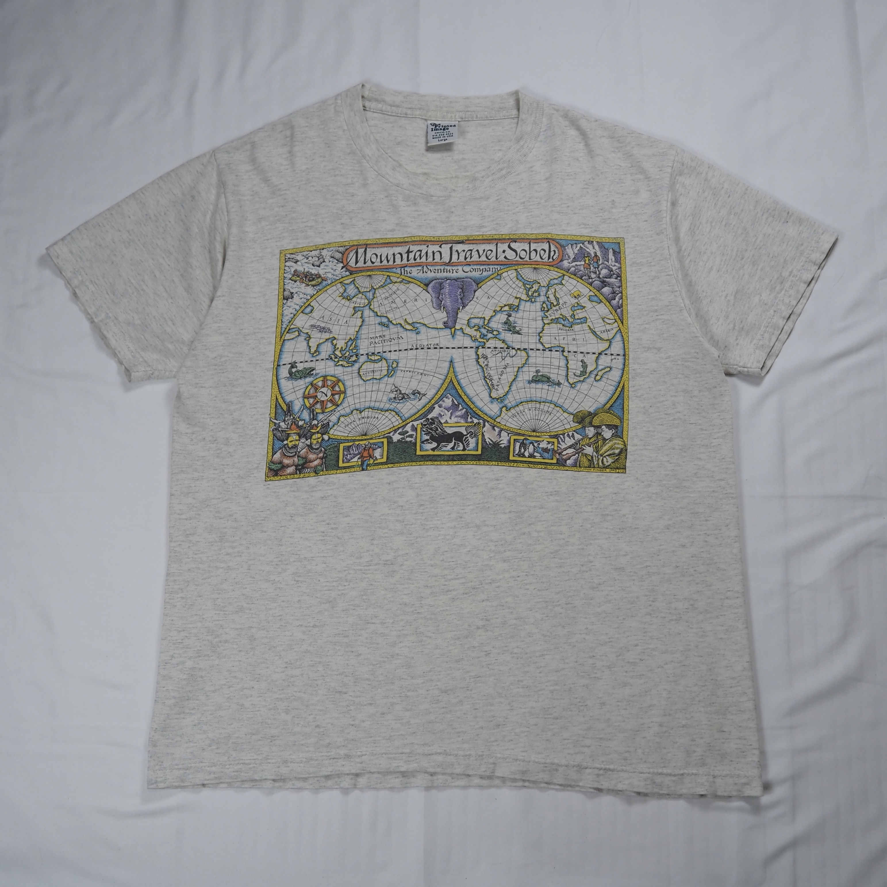 90’s 世界地図Tシャツ グレー アメリカ製