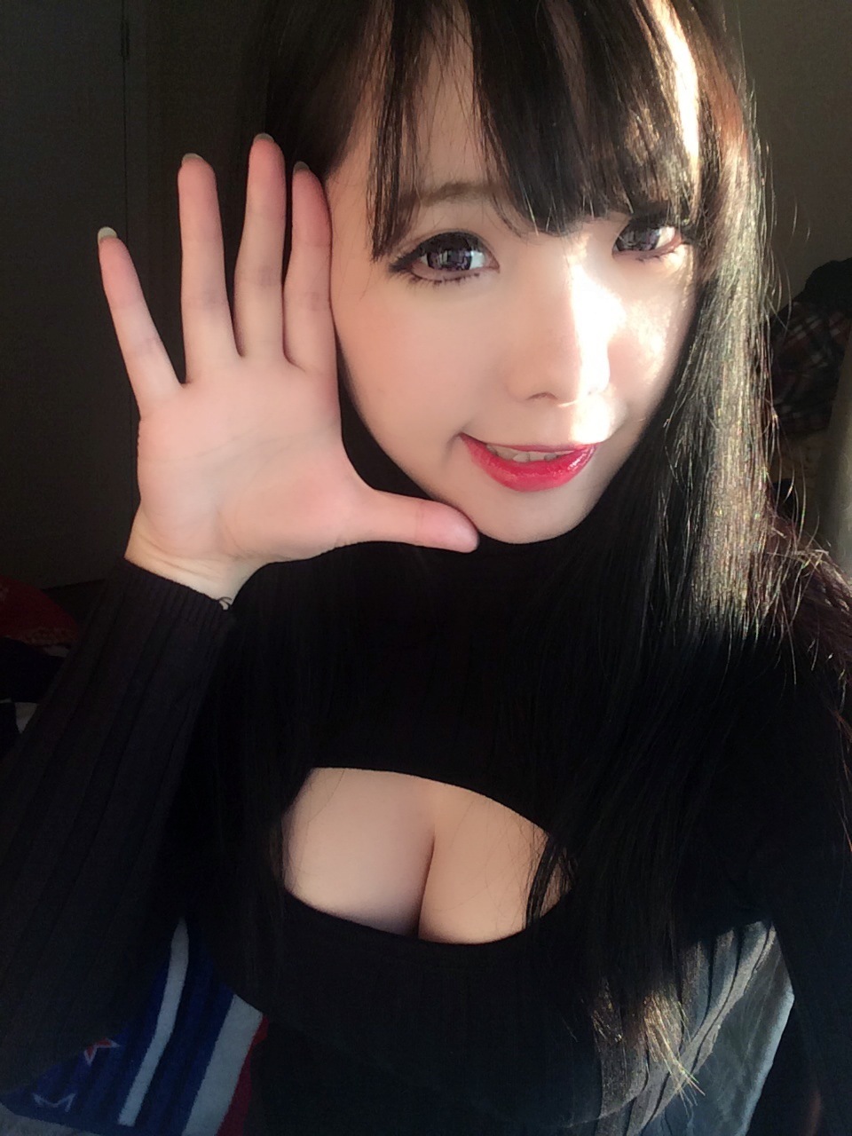 セクシー無双 童貞をノックアウト 過激がっつり胸開きタートルネックシャツ☆★胸あき 長袖 撮影 コスプレ 【送料無料・局留め対応