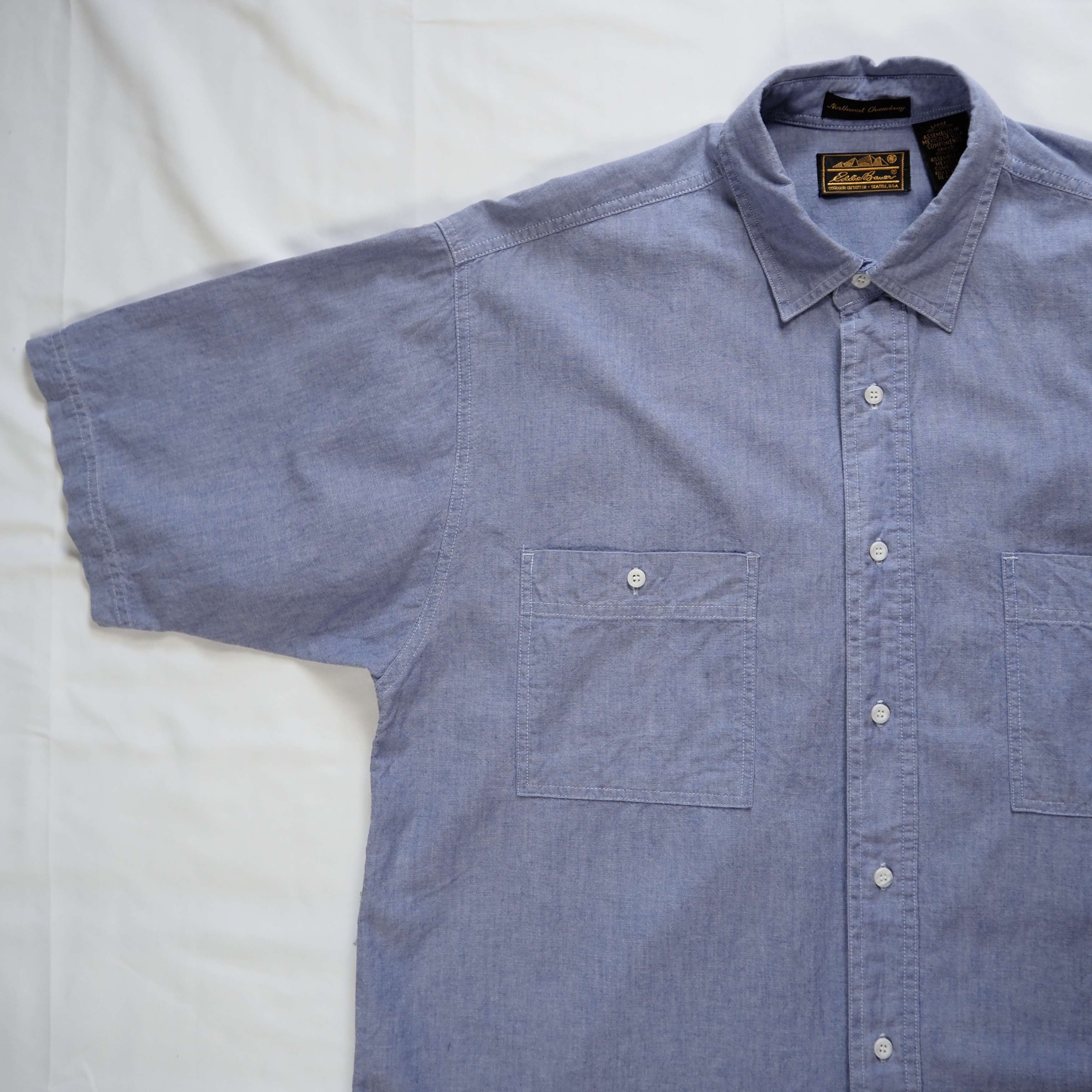 90’s Eddie Bauer シャンブレーシャツ Lサイズ の画像 7