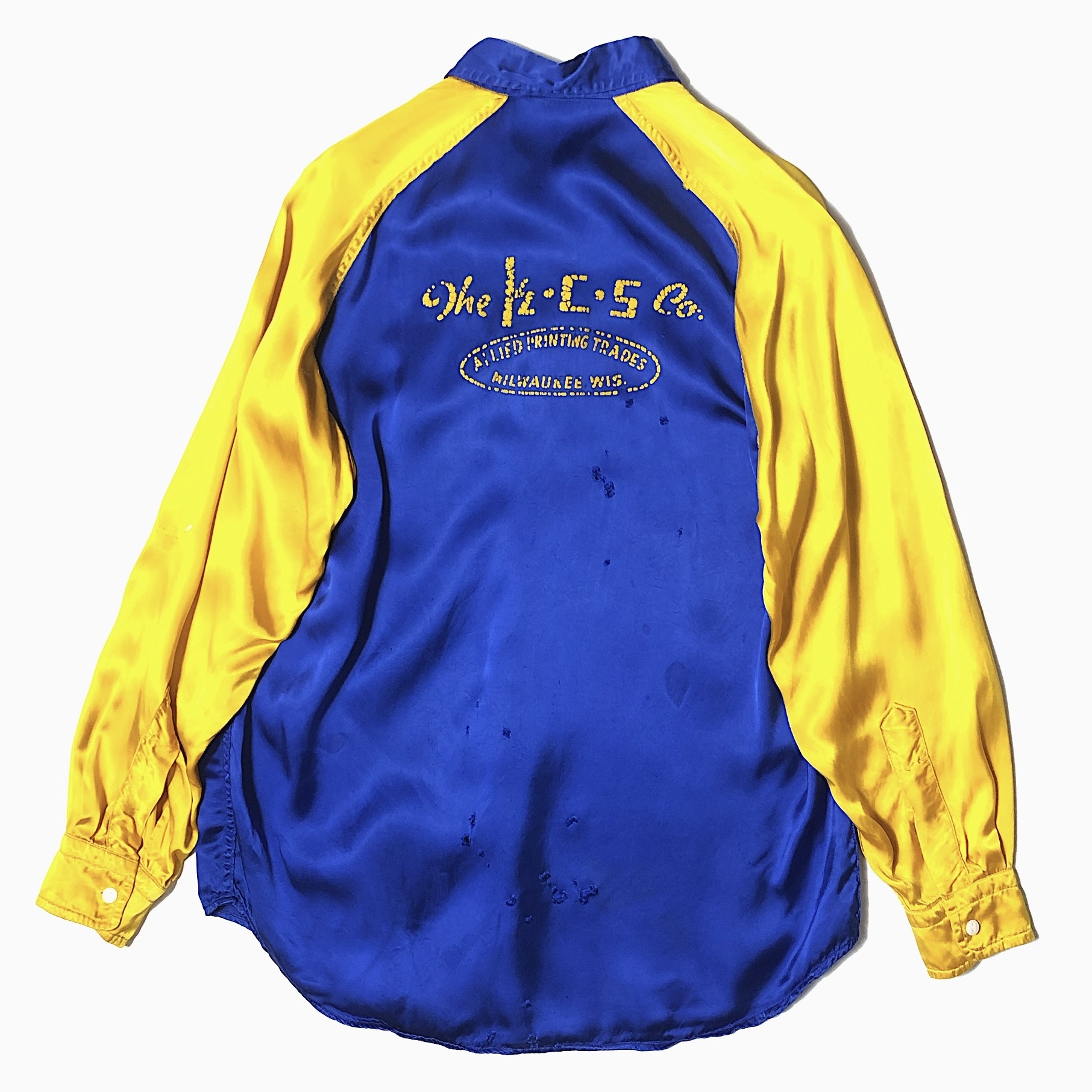 Vintage 50～60's "The K C S Co."Grunge Satin Shirt の画像 2