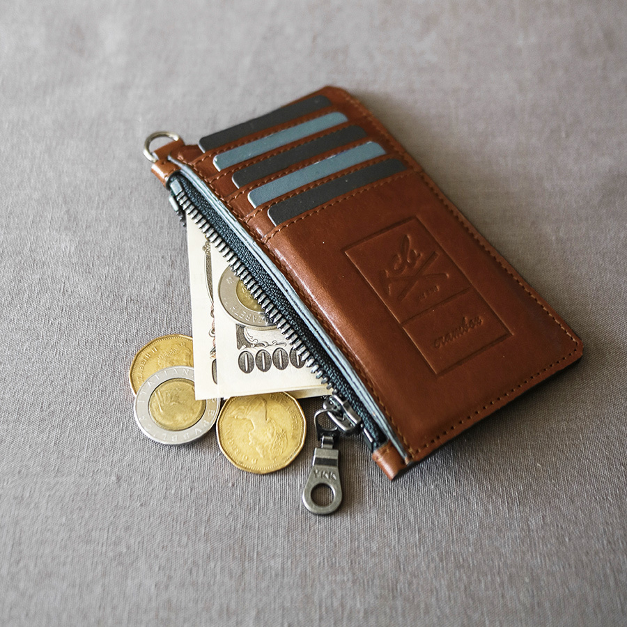 本革スリムカードウォレット コンパクト財布 Slim Card Wallet Excella Zip 【単品】 | crambox creating
