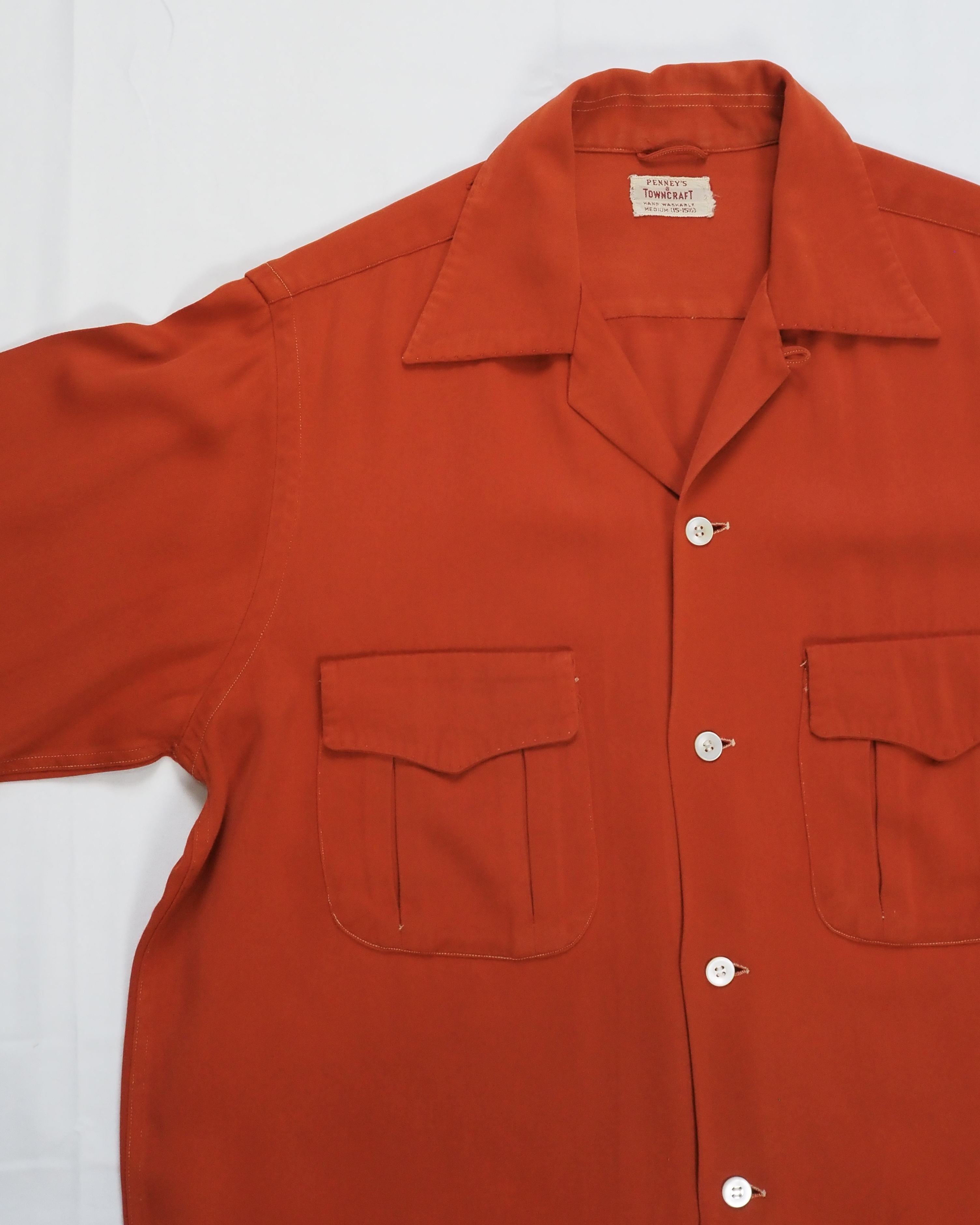 50’s Towncraft レーヨンシャツ ブラウン Mサイズ の画像 4