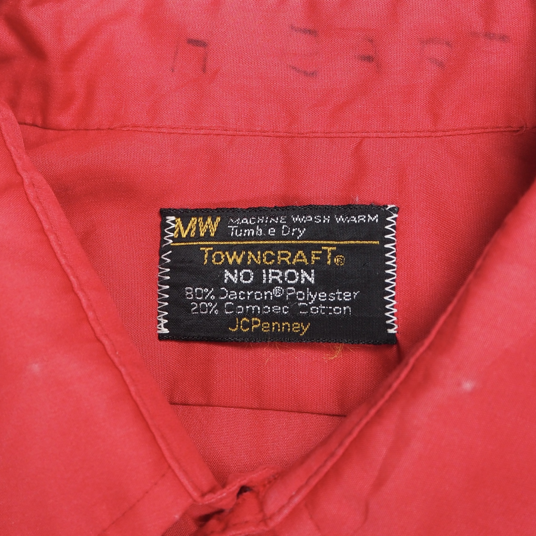 70’s Towncraft 半袖 コットンポリシャツ ショッキングピンク の画像 10