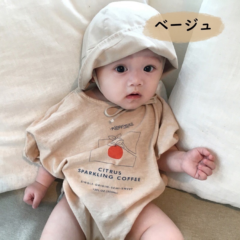 子供服 ロンパース 女の子 男の子 半袖 ベビー コットン ベージュ イエロー 60 90cm Ysk260 海外子供服専門通販サイト リーファ