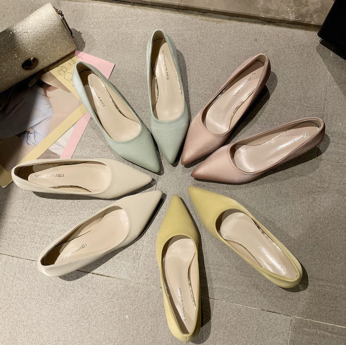 送料無料 ポインテッドトゥパンプス 靴 レディース ローヒール パステルカラー きれいめ 上品 大人 フェミニン お出かけ 普段使い 通勤 30代 40 代 50代 By 421 Imagibune