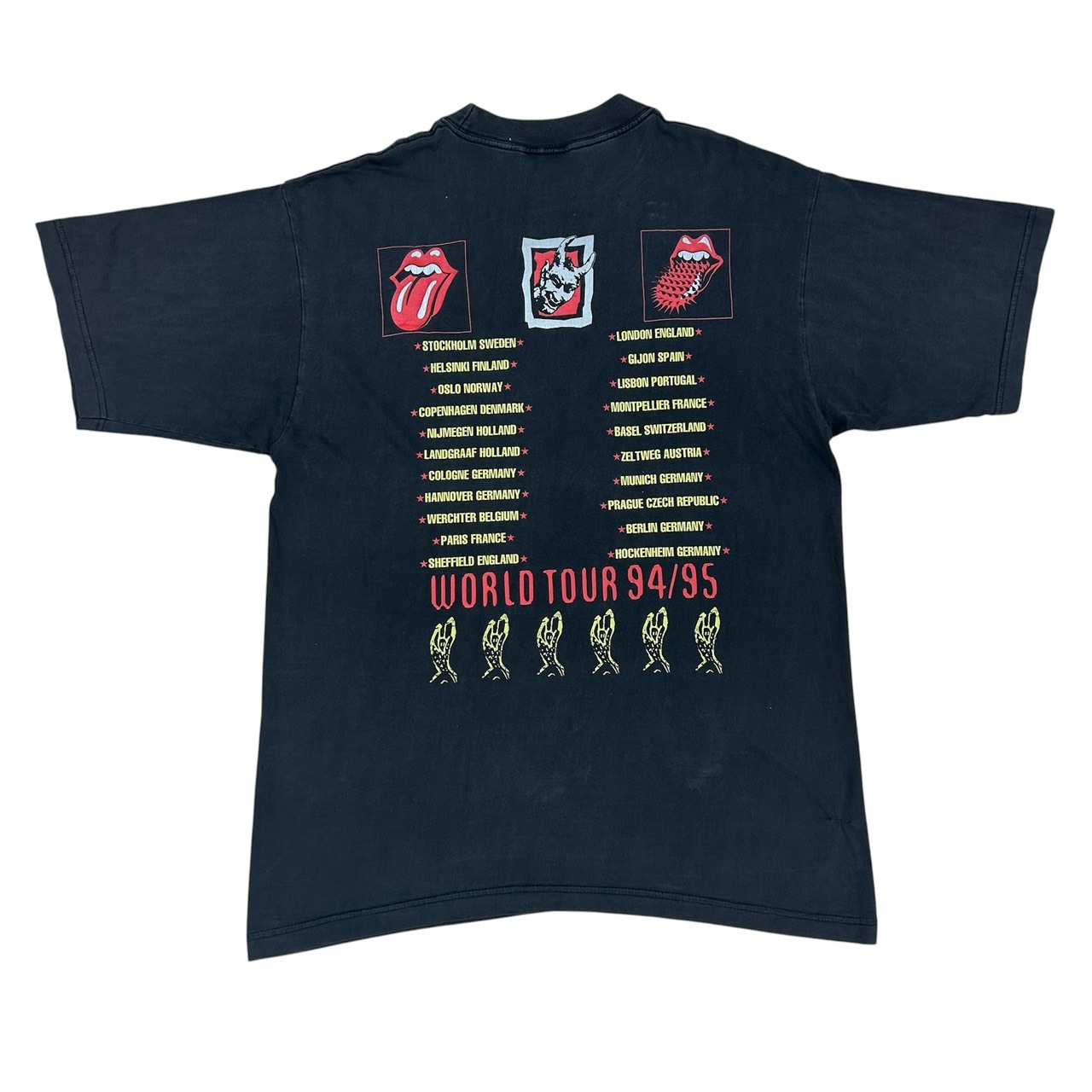 THE ROLLING STONES ザ・ローリング・ストーンズ VOODOO LOUNGE 94/95 ワールドツアー バンドT ブラック 古着 ロックT XL の画像 2