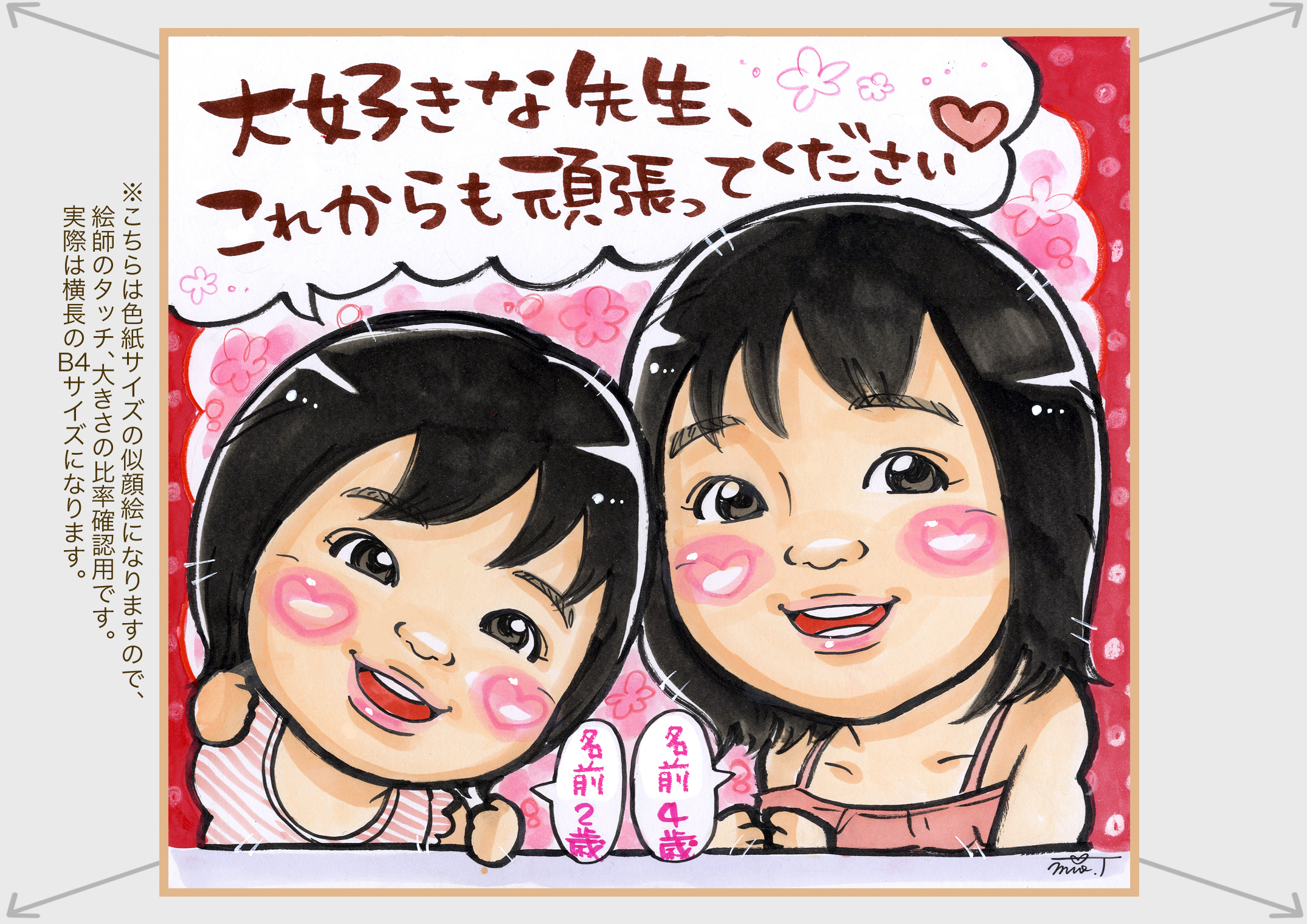 B4 3名入り似顔絵 絵師 みお 似顔絵アトリエ3o Spice スリーオースパイス Web Shop B4 3名入り似顔絵 絵師 みお 似顔絵アトリエ3o Spice スリーオースパイス Web Shop