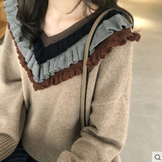 大人 Vネック セーター ニット トミングシャツ ワンサイズ フリルがおしゃれ 冬 海外のおしゃれな大人のレディースファッション 通販サイトhanano Emon 大人 Vネック セーター ニット トミングシャツ ワンサイズ フリルがおしゃれ 冬 海外のおしゃれな大人のレディースファッション 通販サイトhanano Emon