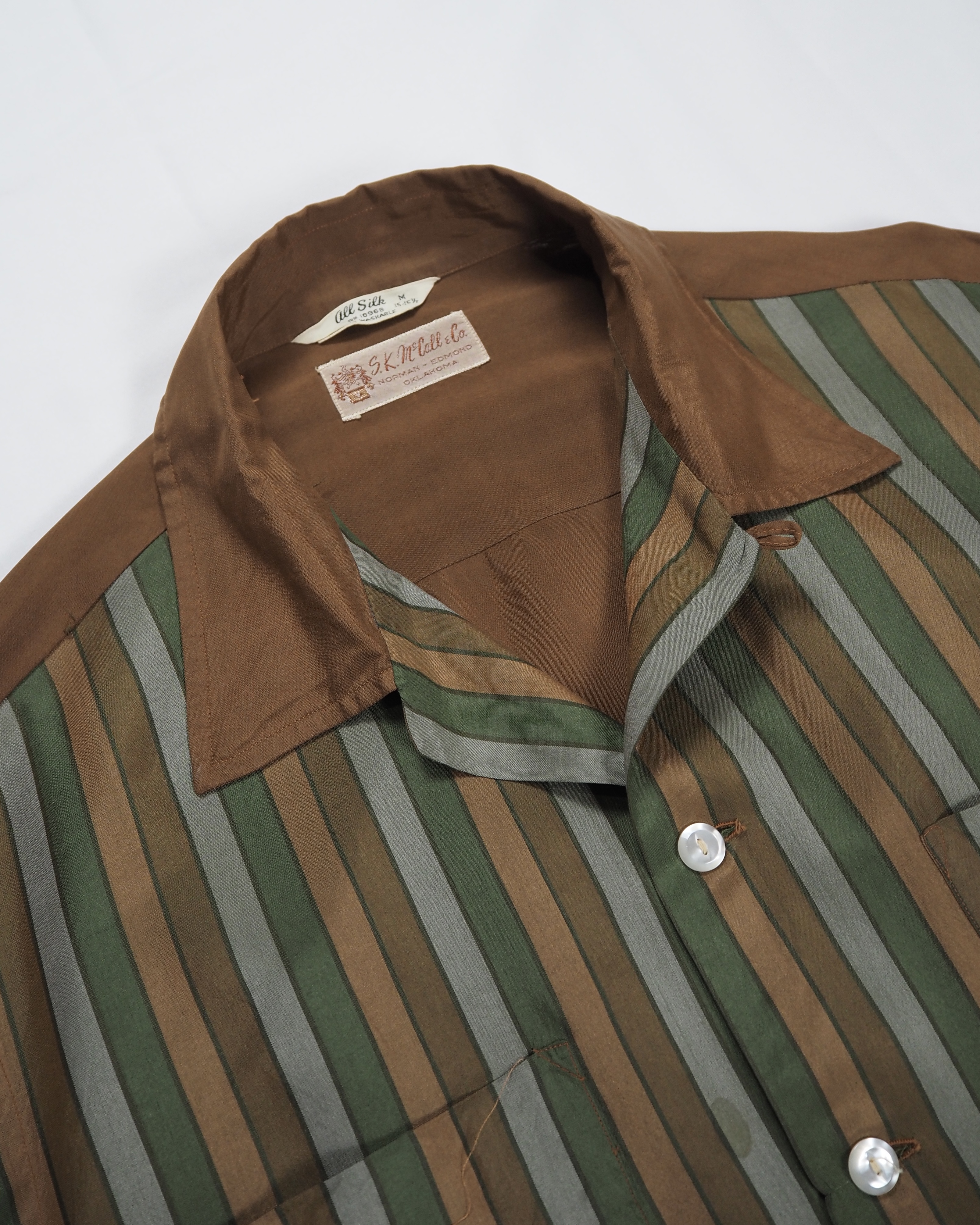 50’s 100%シルクシャツ ストライプ の画像 11