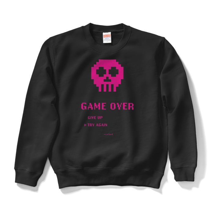 Ecobad スウェットシャツ Game Over ダークカラー グラフィックファッションアイテム専門店ecobad エコバド Ecobad スウェットシャツ Game Over ダークカラー グラフィックファッションアイテム専門店ecobad エコバド